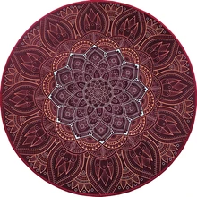 Креативный цветочный винно-красный круглый ковер, спальный коврик для гостиной