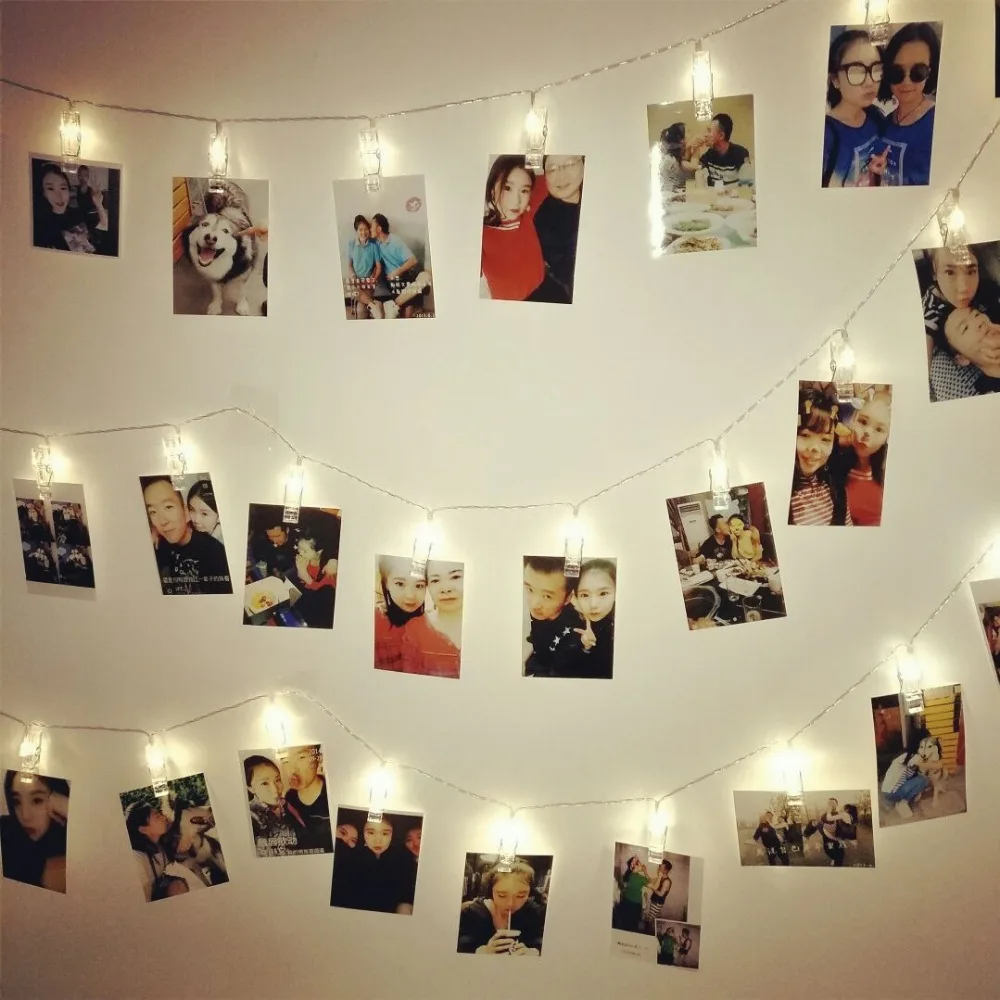 2m 10m christmas led card photo clip string lights string light picture clips