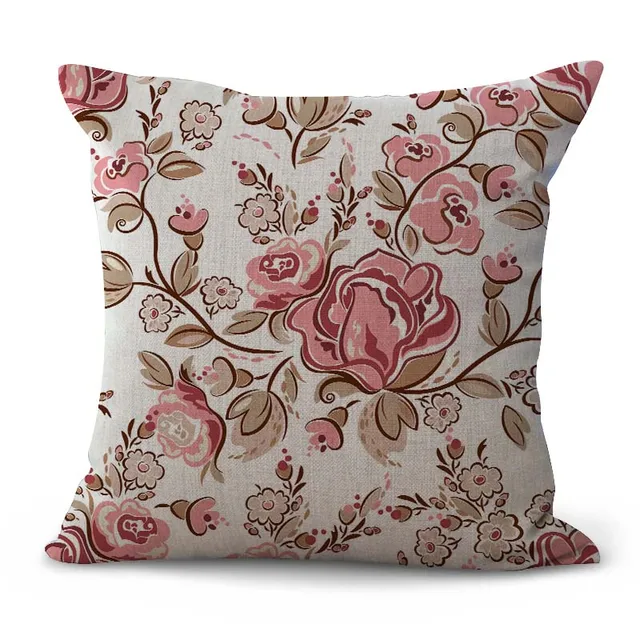 Buy Flower Pattern Cushion Cover Cotton Linen Pillow