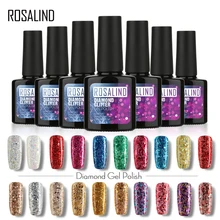 ROSALIND гель 1S P+ черная бутылка 10 мл Алмазный Блеск W01-29 Гель-лак для ногтей Полупостоянный лак для ногтей УФ и светодиодный Гель-лак