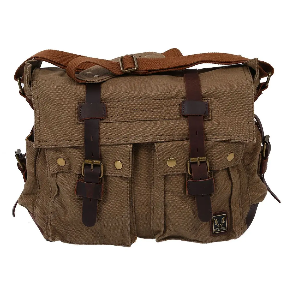 

Men's Vintage Canvas Leather School Shoulder Bag Messenger Sling Crossbody Bag Satchel