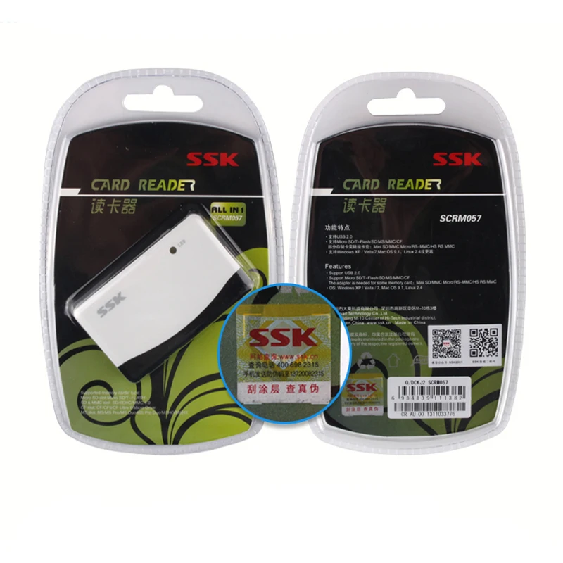 SSK SCRM057 все в 1 USB2.0 кард-ридер поддерживает CF/SD/MS/MIC sd-карту с hgih качеством мультикарты памяти адаптер