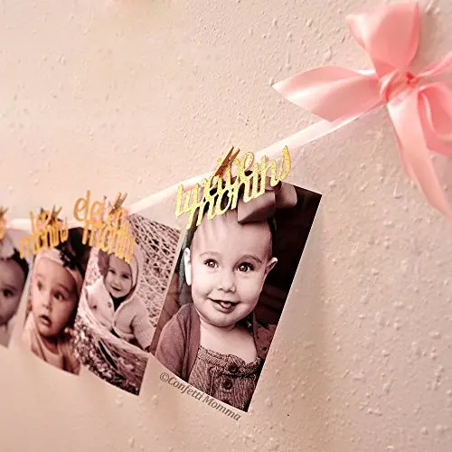 Geburtstags-Foto-Banner Monat Milestone Baby-Foto Bunting Für Neugeborene Bis 12 Monate Erster Geburtstags-dekor TOSSPER 1