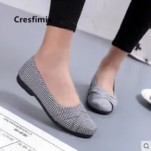 Cresfimix женские светильник вес синего цвета без застежек обувь на плоской подошке Женская Повседневная Удобная хлопковая куртка весна мягкие кожаные туфли на низкой подошве Туфли из ткани для отдыха a5281