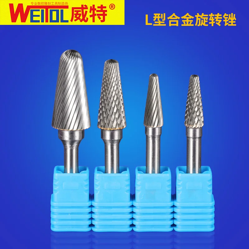 

WeiTol L 6mm SHK Tungsten Carbide Milling Cutter Set Rotary Tool Burr Double Diamond Cut Dremel Tools Electric Grinding