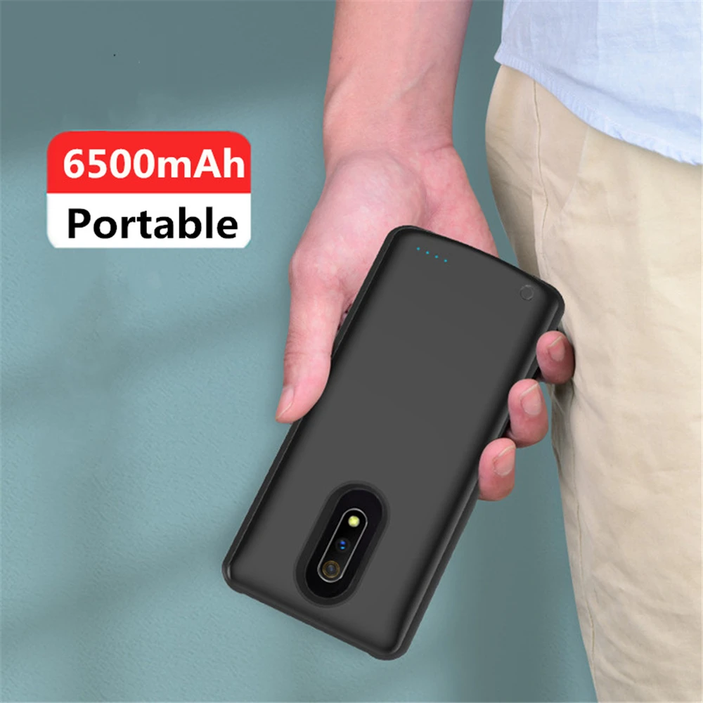 External Power Bank Battery Charger Case For Xiaomi Redmi Realme X Backup Battery Case 6500mAh Portable Power Bank Charging Case