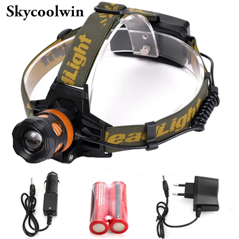 Zoomable Headlamp XM L T6 LED Headlight Retractable Zoom Headlights