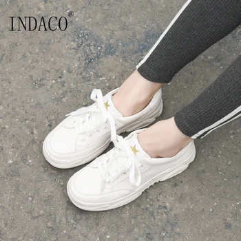 

Sneakers Women 2019 Fashion Shoes Woman Designer White Casual Shoes Women Leather 4cm