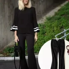 Женские джинсы Длинные Стильные расклешенные брюки весна осень брюки европейский стиль