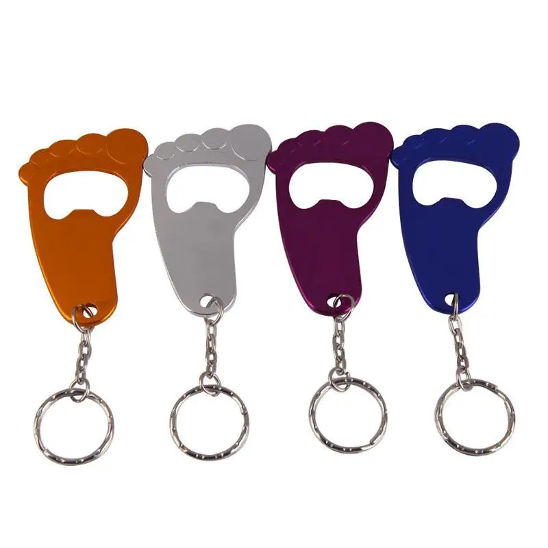 100pcs/lot Baby Foot Keychain Bottle Opener Cute Foot Key Chain For