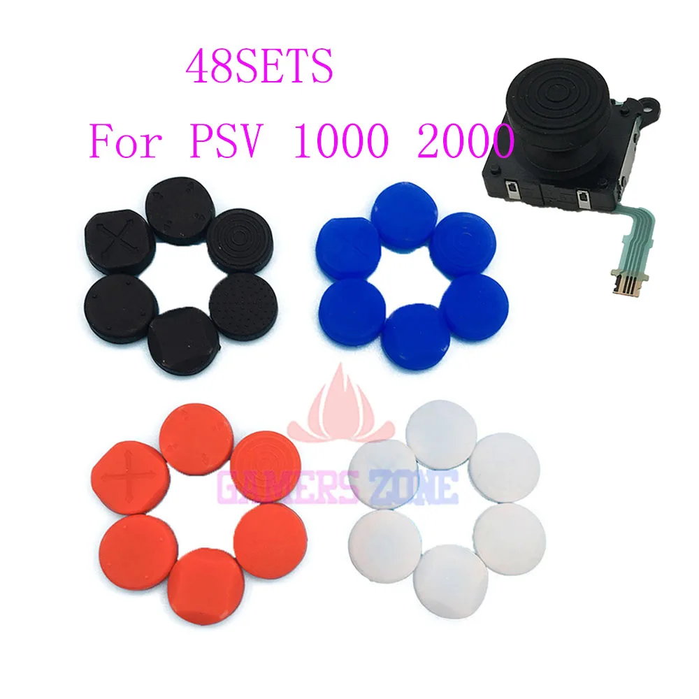 

48SETS=288PCS Silicone Grip Analog Joystick Cap Cover For PSV 1000 2000 Buttons