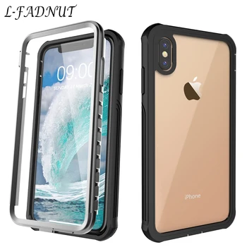 

L-FADNUT 360 Full Body Protective Phone Case For iPhone Xr X Xs Max Shockproof Cover Screen Protector For iPhone 7 Plus 8 6S 6