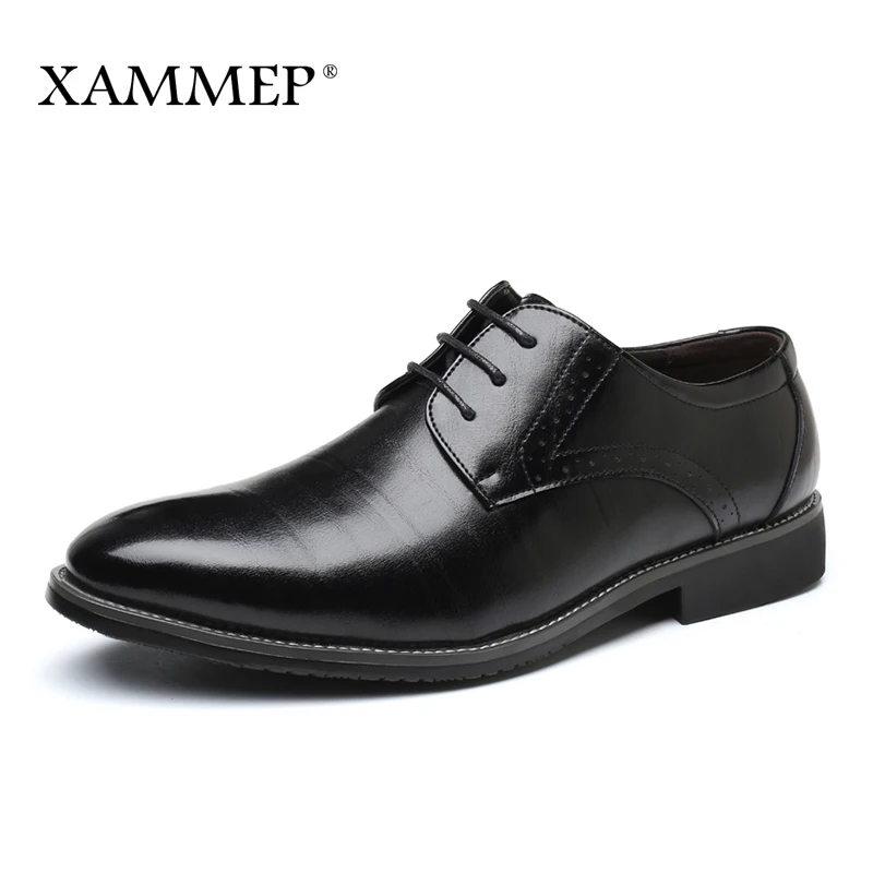 

Men Dress Shoes Men Business Shoes Plus Big Size Men Formal Shoes Brand Gentleman 47 48 PU Brogue Shoes Spring Autumn Xammep