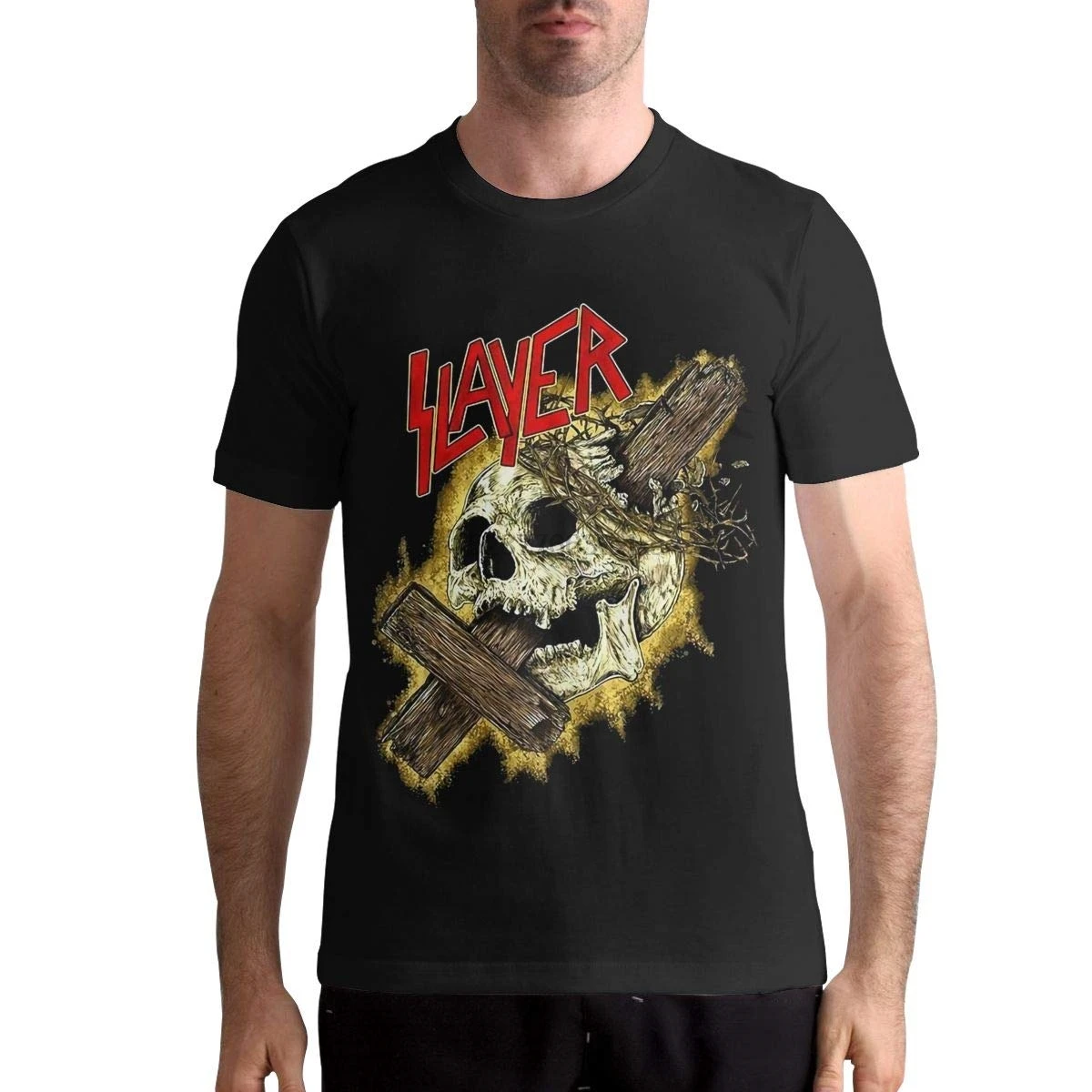

Slayer Band T Shirt Men's Casual Personality Fashion Short Sleeved Shirt(3)