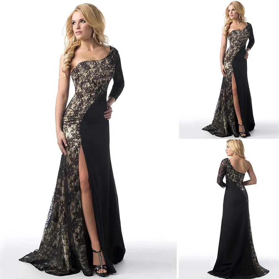 

Off Shoulder Lace Backless Wedding Bridesmaid Long Ball Prom Gown Dress Sexy Party Dresses For Female vestir robe vestido #15
