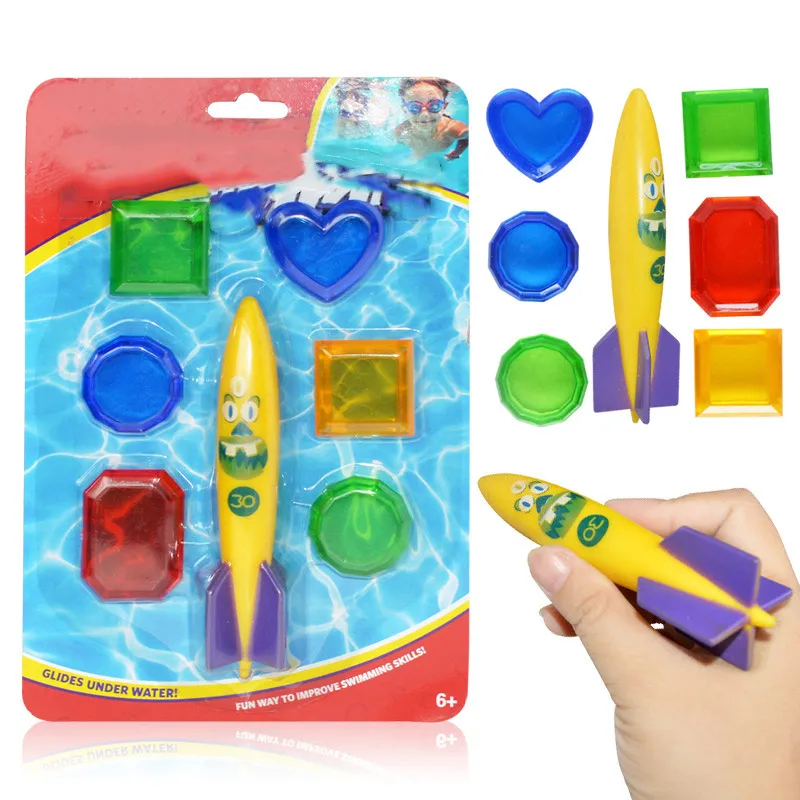 

Hot Selling Pool Toys Set Dive Diving Underwater Throwing Water Fish Torpedo Fun For Children Kids