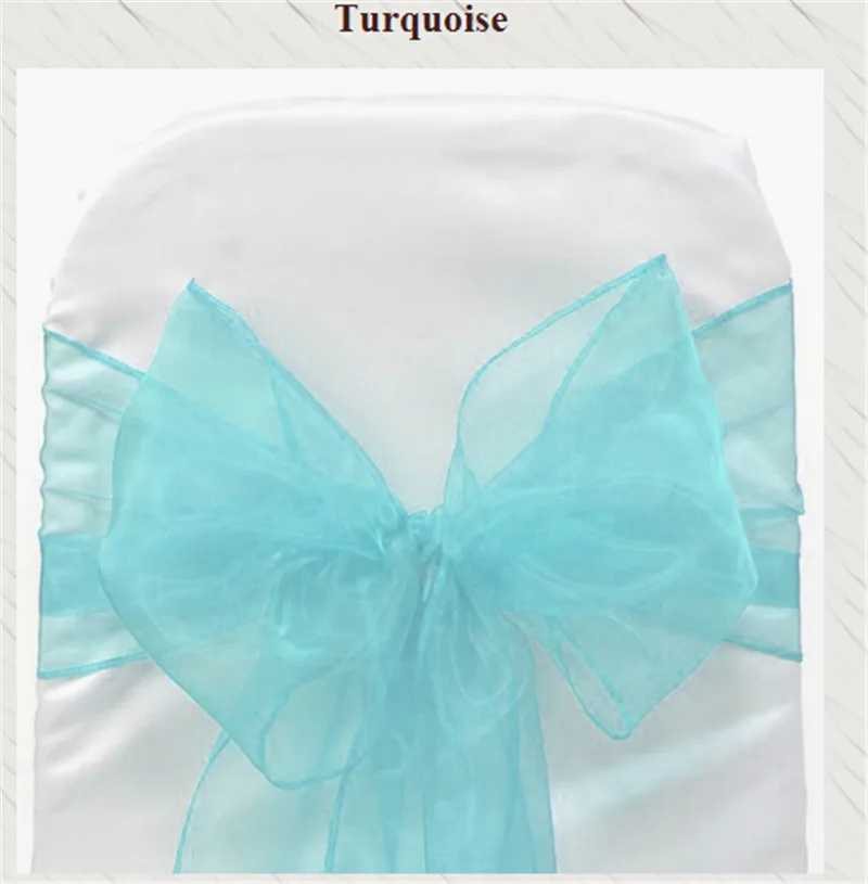 

100pcs turquoise Wedding Sashes Chair Bow Banquet Chair Sash for Weddings