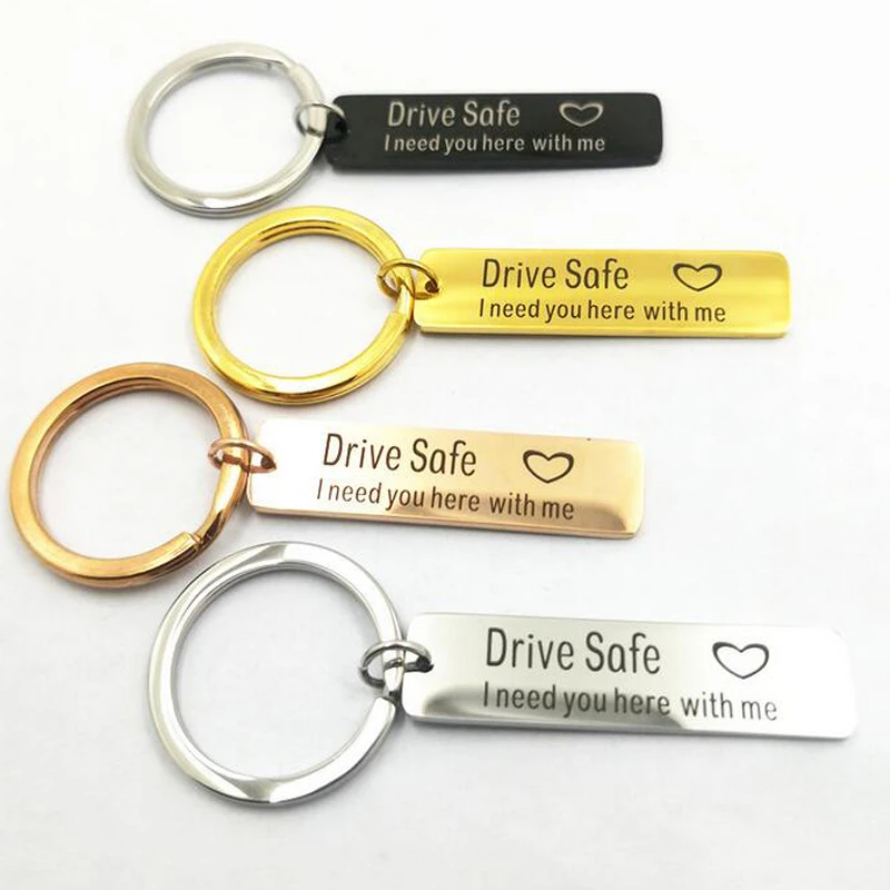 

Dad Boyfriend Gifts Drive Safe Key Chain Personalized Keychain I Need You Here with me for Men Inspirational Quotes Jewelry