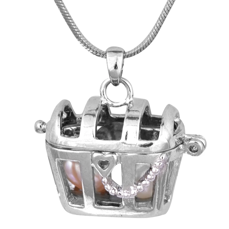 

2018 New Treasure Chest Cage Pendants Styles 5pcs Silver Tone Charms Pearl Cage Locket Pendants 190 Styles Available FP408