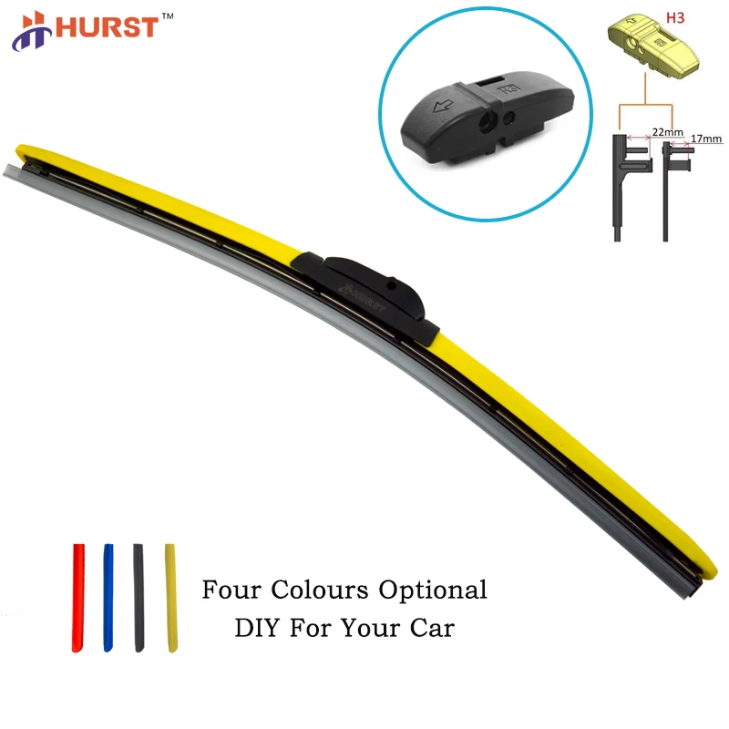 

HESITE H3 Universal Interface Car Wiper Blade Auto Wipers 14"16"17"18"19"20"21"22"24"26"28" Car Windscreen Wipers 4 Colors