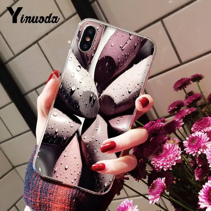 Yinuoda красивый чехол для телефона с кистью макияжа девочек iPhone X XS MAX 6 6S 7 7plus 8 8Plus 5 5S