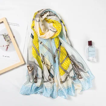 

2019 spring explosions hot vacation sunscreen belt plaid printing 180*90cm casual silk wild simple fashion scarf