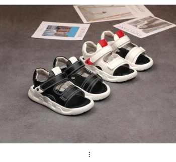 

Summer new Korean version of the wild children's sandals tide boy soft bottom beach shoes leather casual shoes