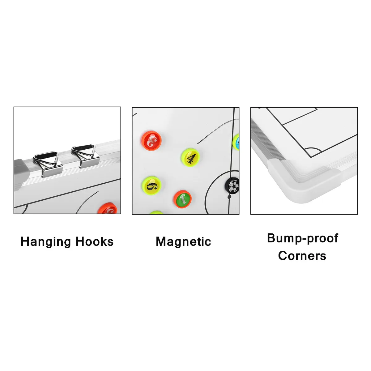 Магнитный Футбол тактическая доска обучение руководство висит пластина Двусторонняя резиновые углы 455x305x18 мм поле для тренировок