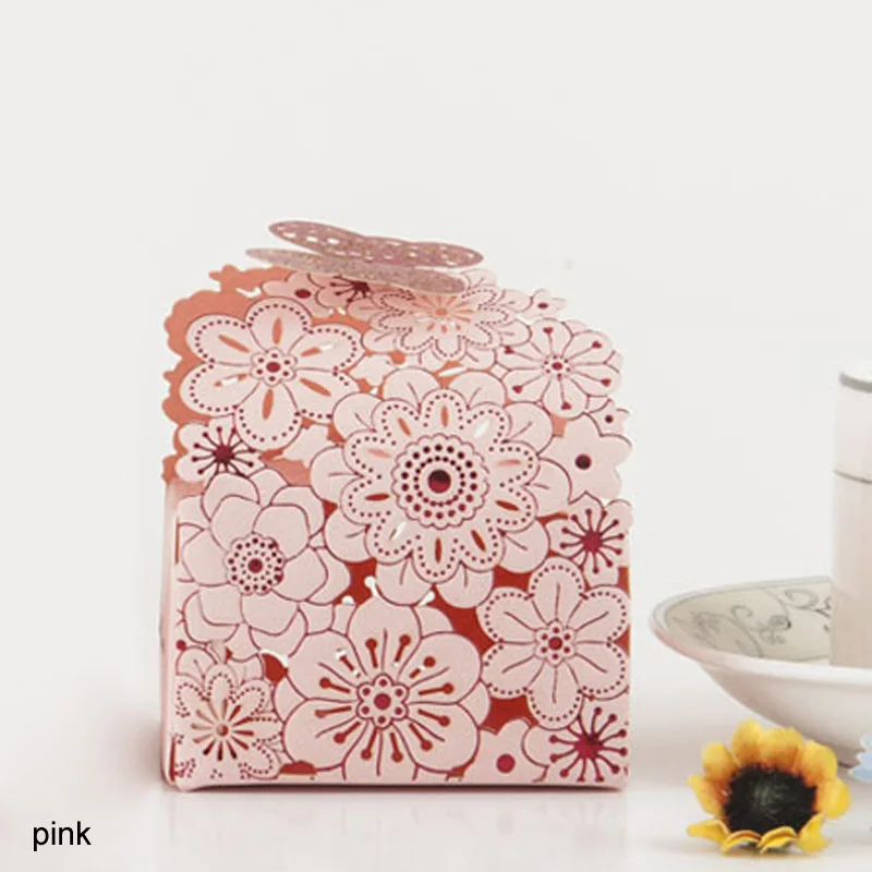 10Pcs Paper Candy Box Hollow Butterfly DeSIGN European Style Gift Boxes Wedding Favors Cute Personality Chocolate Box