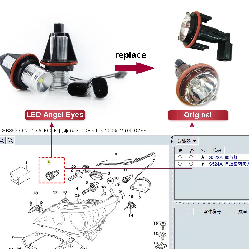 1 Set LED car-styling Angel Eyes Demon eyes light Highlighted Auto Lamp 12V Blue For BMW E39 E53 E60 E61 E63 E64 E65 E66 E83 E87