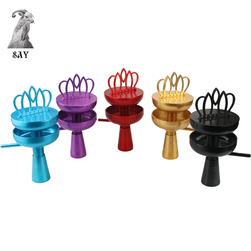 

SY 1 Set High Quality Crown Shisha Hookah Head Bowl Charcoal Holder Burner Chicha Smoking Accessories Colorful