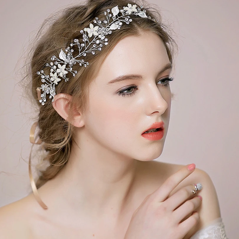 Gold Silver Floral Bridal Headpiece Copper Wire Tiara Wedding Hair