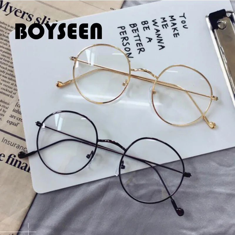 

BOYSEEN 2018 Vintage Unisex Retro Style Metal Frame Clear Lens Glasses Optical Spectacles Casual Eyewear Glass 1766