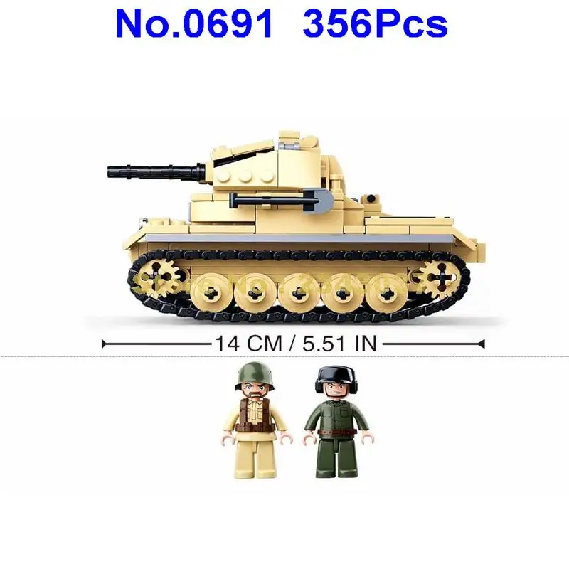 Sluban 356 шт военные мировые войны 2 ww2 panzer Танк строительные блоки игрушка|Блочные