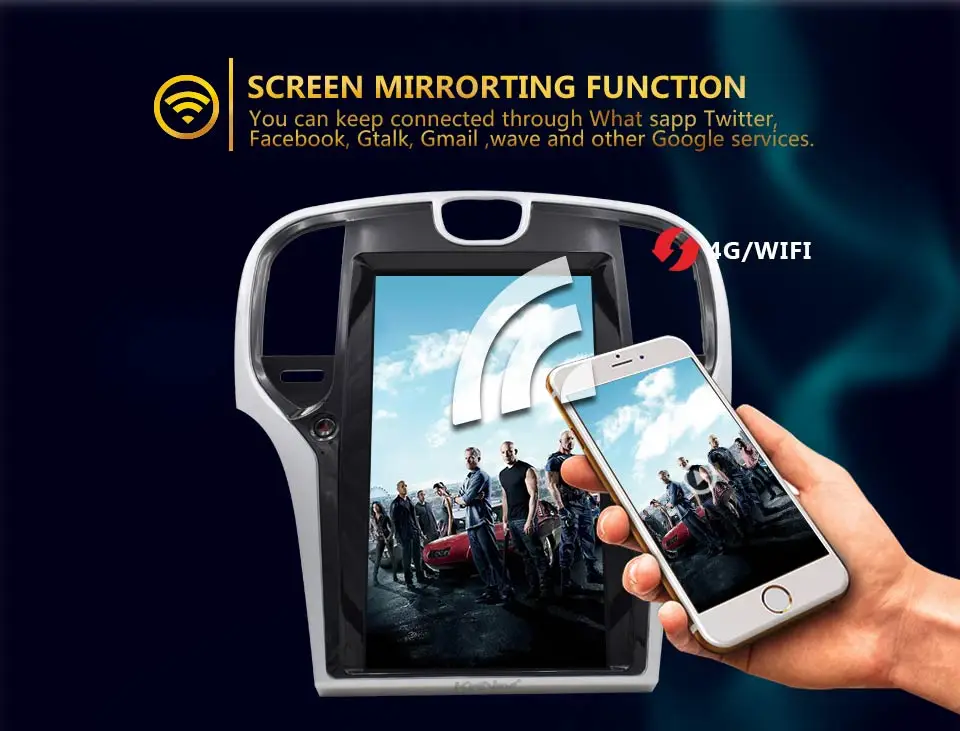 Perfect KiriNavi Car Radio Android DVD 12.1" Touch screen For Chrysler 300C Auto Audio GPS Multimedia Navigation System Bluetooth 5