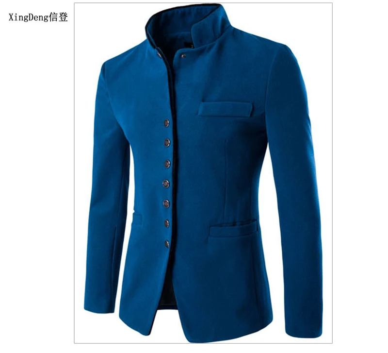 XingDeng Fall 2018 men Chinese suits jackets Blazer For Quality Blazers Slim Fit cotton top Coat Costume Homme clothing XingDeng Fall 2018 men Chinese suits jackets Blazer For Quality Blazers Slim Fit cotton top Coat Costume Homme clothing
