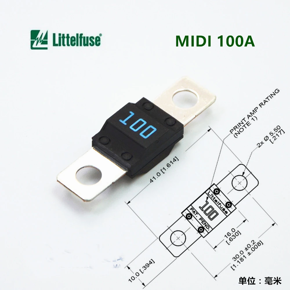 10 шт. littelfuse 498 midi серия маленький автомобильный предохранитель болт предохранитель 30A 40A 50A 60A 70A 80A 100A 125A 150A 200A автоматический предохранитель