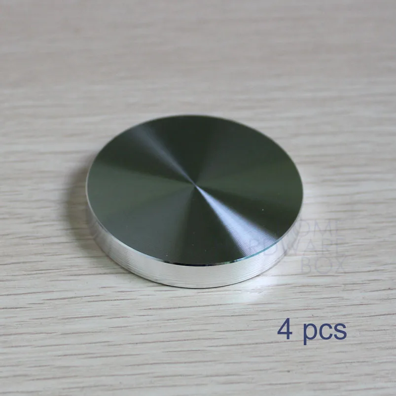 50mm diameter aluminum disc 4 pc glass table top adapter attaching