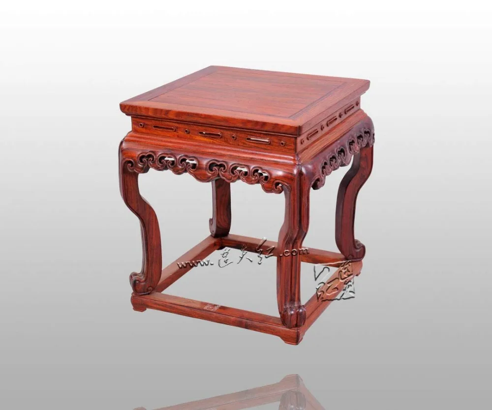 RuYi Nuvem de Grãos sapatos de Banco de armazenamento de fezes pé pufes Fezes Sala de estar Ao Ar Livre Burma Jacarandá Chinês Ming & Qing Móveis