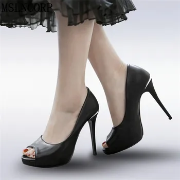 

plus size 34-43 High quality summer sping new sexy peep toe simple sandals Womens Pumps Platform Stiletto High Heels Party Shoes