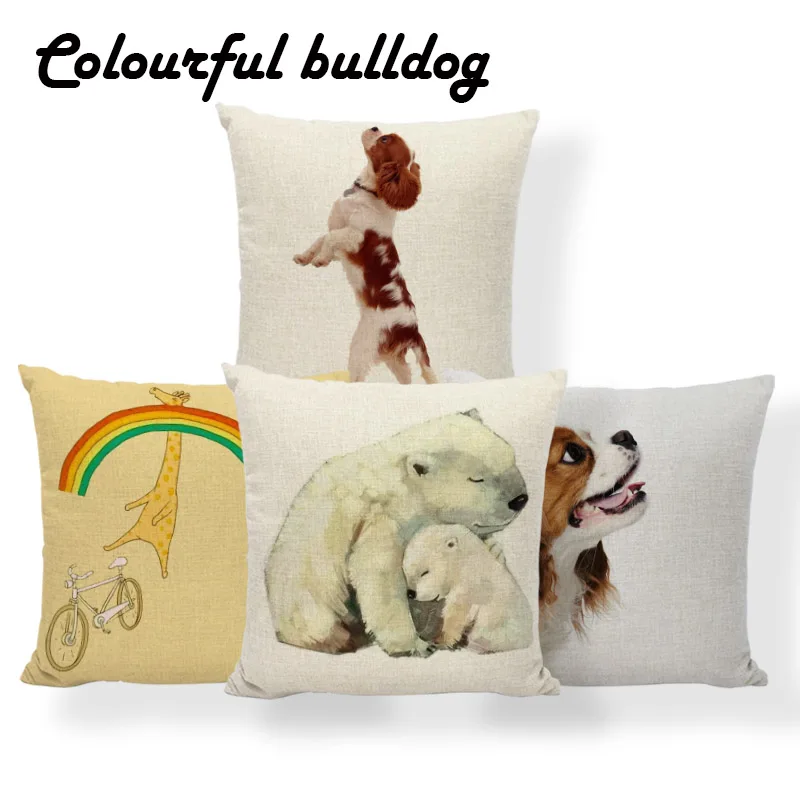 

Cavalier King Charles Spaniel Cushion Animal Panda Pillow Bicycle Owl Ethnic Dog Giraffe Throw Pillow Covers 45X45Cm Polyester