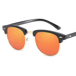 Высокое качество Половина металлические солнцезащитные очки Для мужчин Для женщин Брендовая Дизайнерская обувь очки зеркало