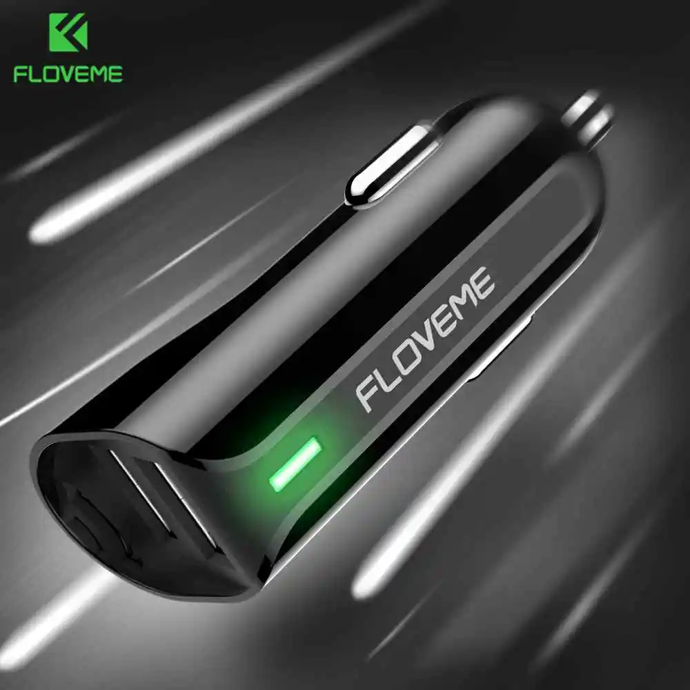 

FLOVEME Dual USB Car Charger For iPhone X 8 plus 2.4A Car Charger Fast Car USB Charger For Samsung Huawei Mobile Phone Charger