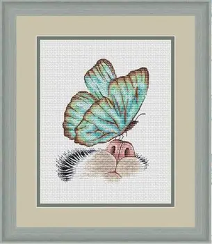 

Needlework 14CT Cross Stitch, DIY Count Cross Stitch, Embroidery Set, Butterfly on cat nose