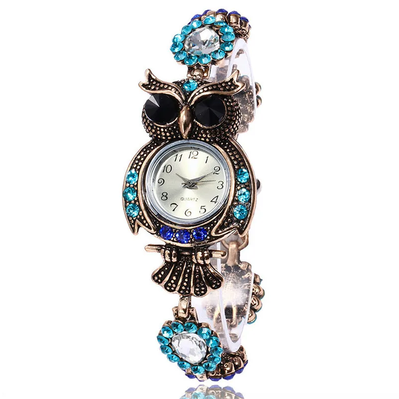 Винтажные кварцевые часы, роскошный бренд, Сова, модные женские часы-браслет, дизайнерские часы, красивые Подарочные часы для девушек