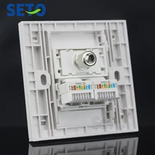 SeTo 86 Тип двойные порты RJ45 Cat5e сеть Lan+ ТВ настенная пластина розетка Keystone Лицевая панель