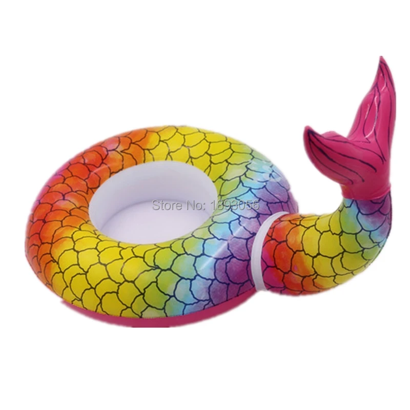 

Mini Cute Funny Mermaid Tail Floating Inflatable Drink Can Holder Pool Bath Hot Kiddie Gift Cognitive Floating Souvenirs Toy
