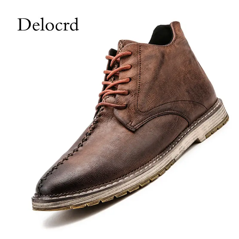 

Plus Size 38-47 Men Winter Ankle Boots British Style Men Shoes Casual Fashion Lace-Up Warm L Boots For Man