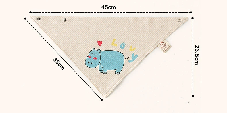 2019 New Baby Bibs Cute Hippo Print Bib 4pcs Burp Cloths Baby Accessories Stuff Slabbetjes Babador Bandana Baby Feeding Combed