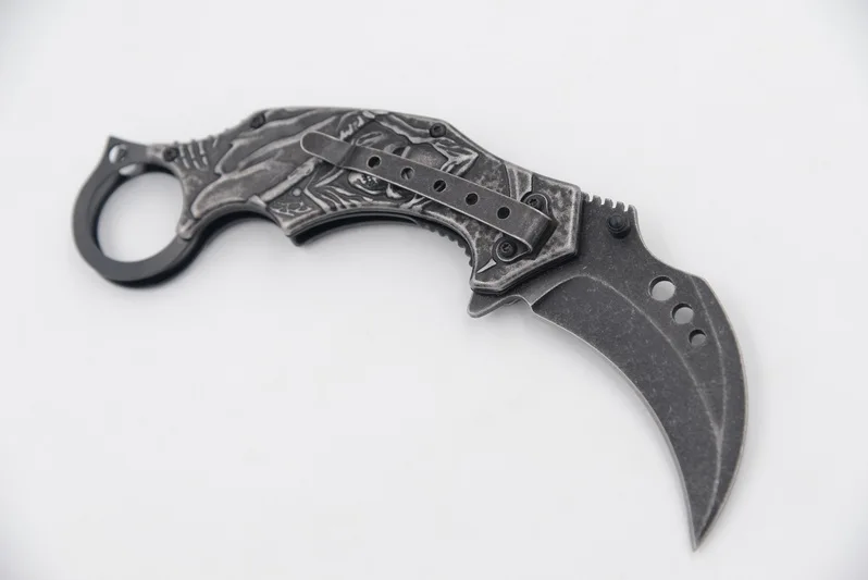 JUFULE сделано Deadpool Karambit Складной Карманный Походный инструмент для выживания EDC тактический Открытый охотничий Флиппер кухонный нож